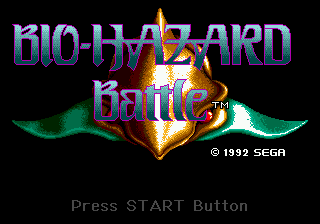Bio-Hazard Battle title screen for Sega Genesis